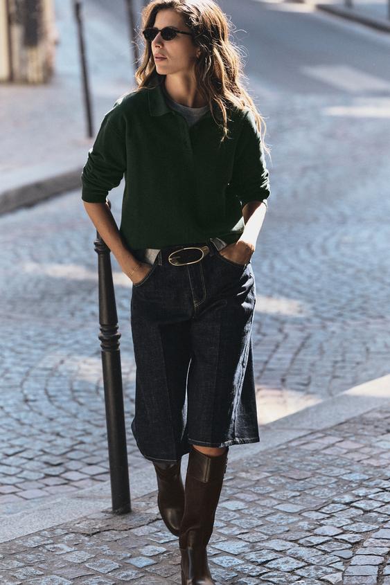 بولو بأكمام طويلة - أخضر الخاص بـ Zara - صورة 0