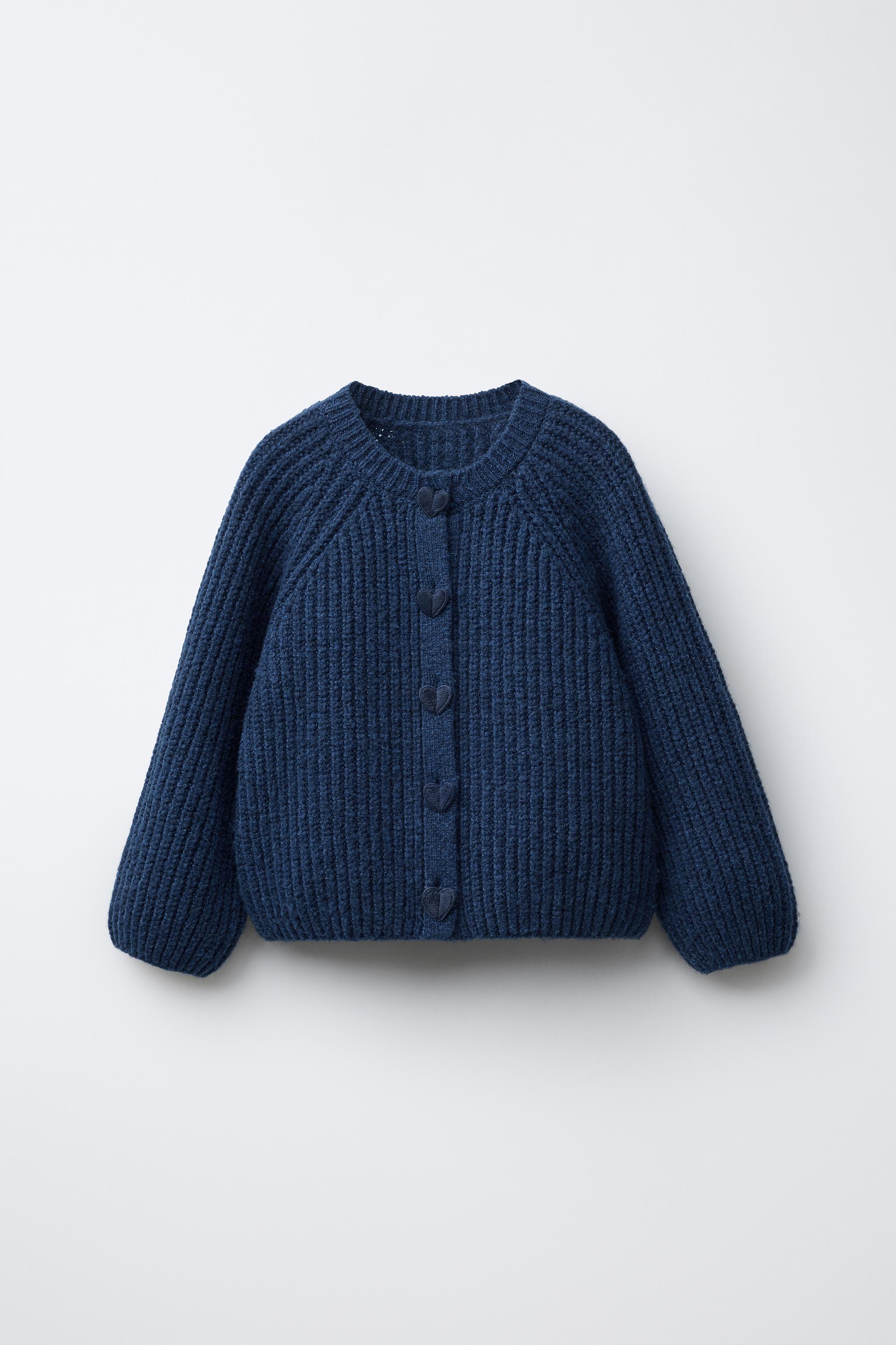 ZARA ハートニットボタンカーディガン XS ZARA ハートニットボタンカーディガン XS レディース