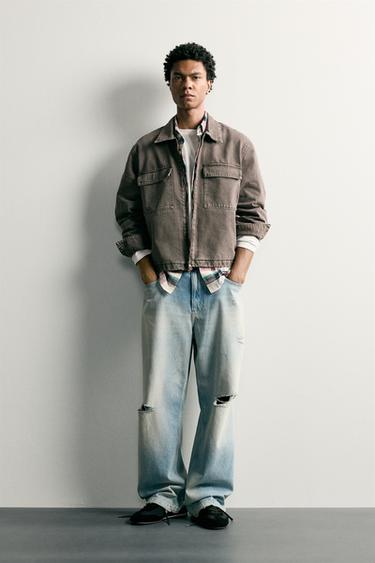 BOXY FIT POCKET OVERSHIRT - Brown / Taupe by Zara - Image 0