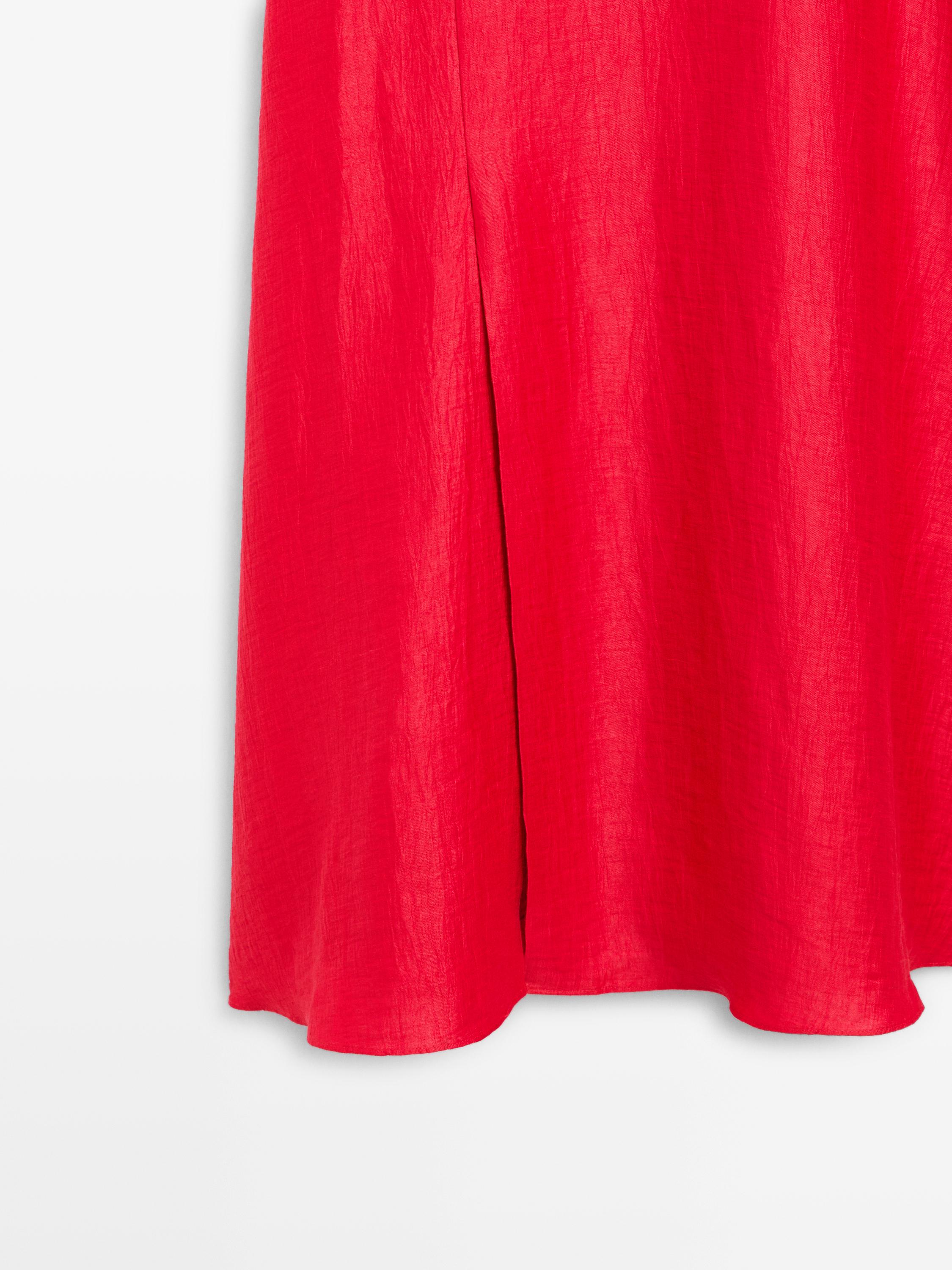 Robe midi double épaisseur en lin mélangé