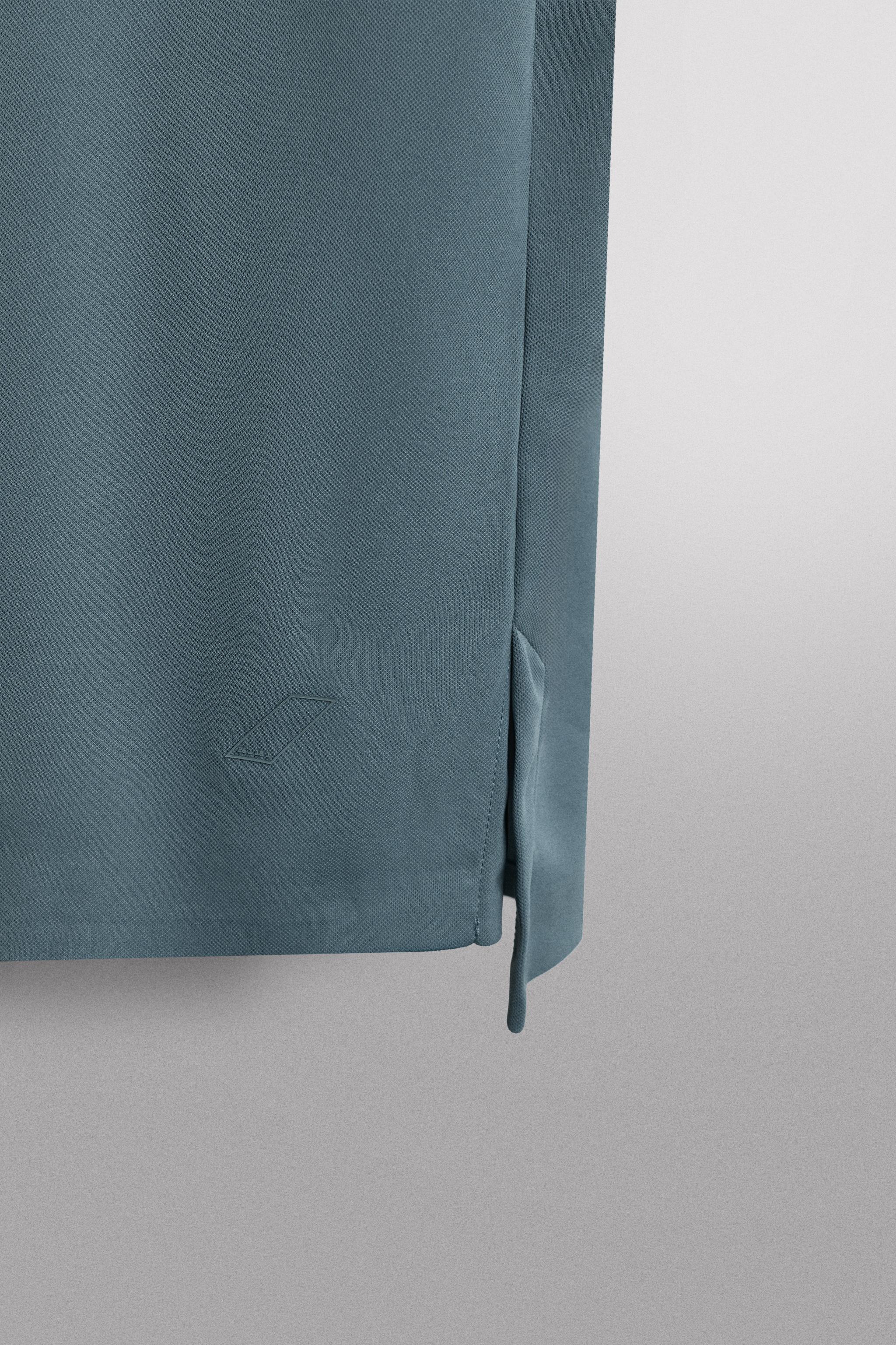 Мужские топы Zara TECHNICAL PIQUÉ TRAINING POLO — фото 10
