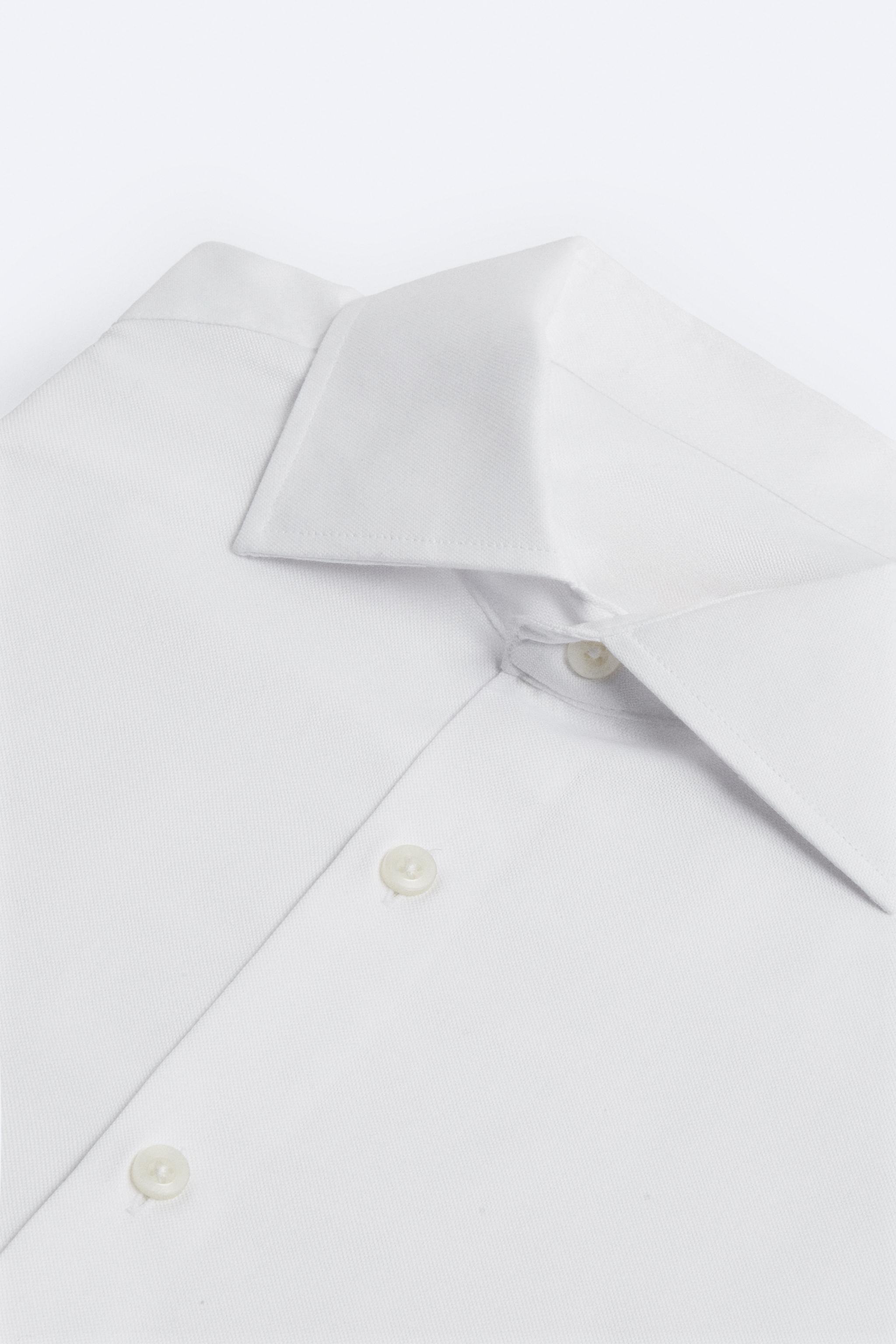 Textured white cheap dress shirt