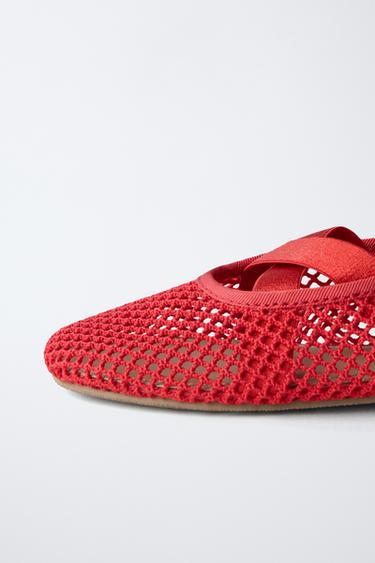 BALLERINES RÉSILLE - Rouge de Zara - Image 5
