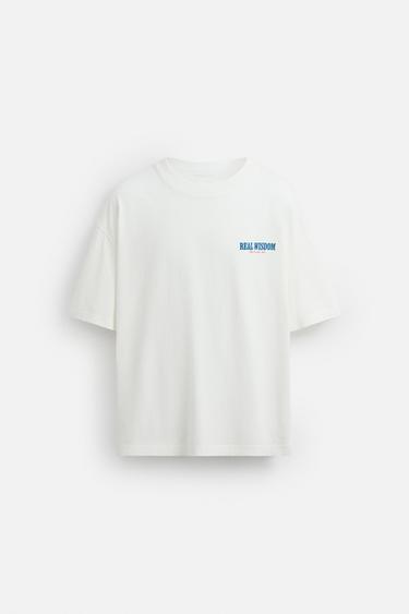 COMBINED PRINT T-SHIRT - Oyster-white by Zara - Image 6