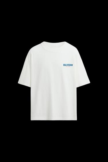 COMBINED PRINT T-SHIRT - Oyster-white by Zara - Image 0