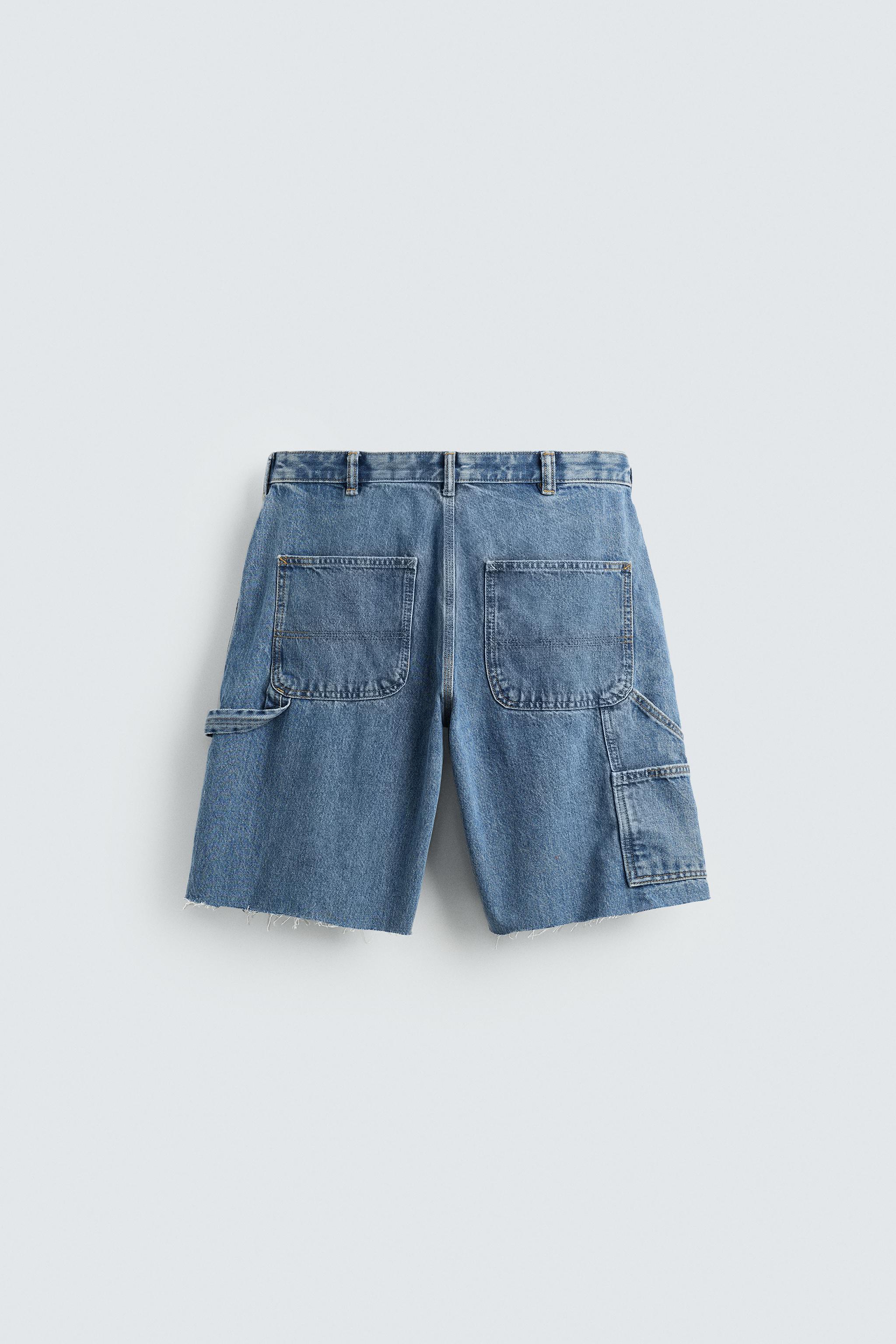 CARPENTER POCKET DENIM BERMUDA SHORTS - Light blue | ZARA