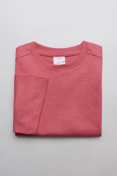 PLAIN INTERLOCK T-SHIRT - Raspberry by Zara
