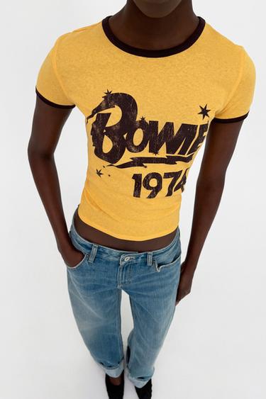 Zara DAVID BOWIE® T-SHIRT - Yellow