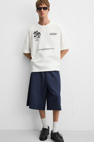 SLOGAN PRINT T-SHIRT - Oyster-white by Zara