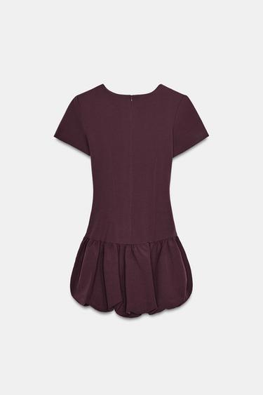 ROBE COURTE BALLON - Aubergine de Zara - Image 7