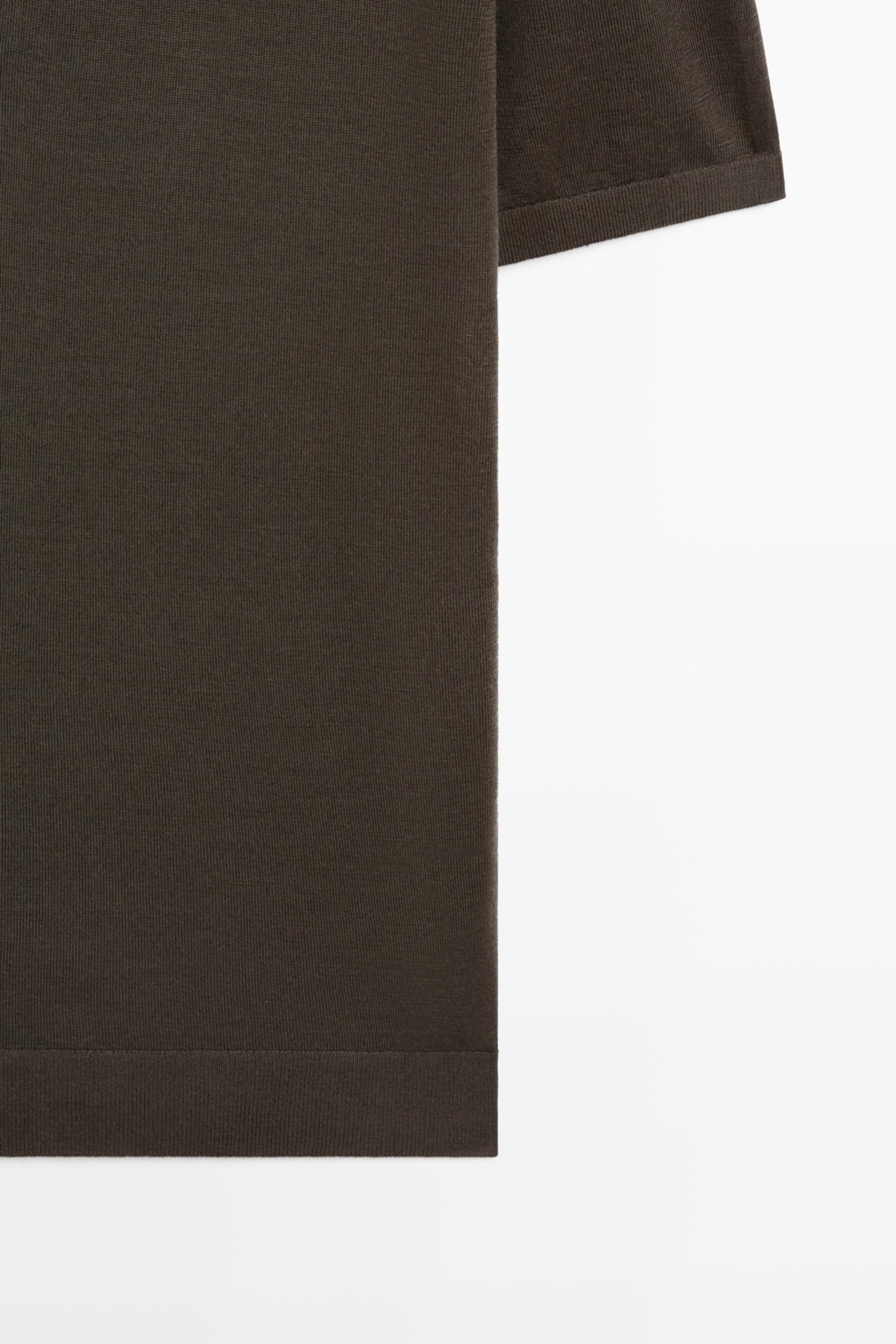 Wool blend zip-detail polo shirt