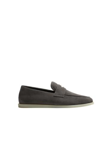 CASUAL LEREN MOCASSINS - Molgrijs van Zara