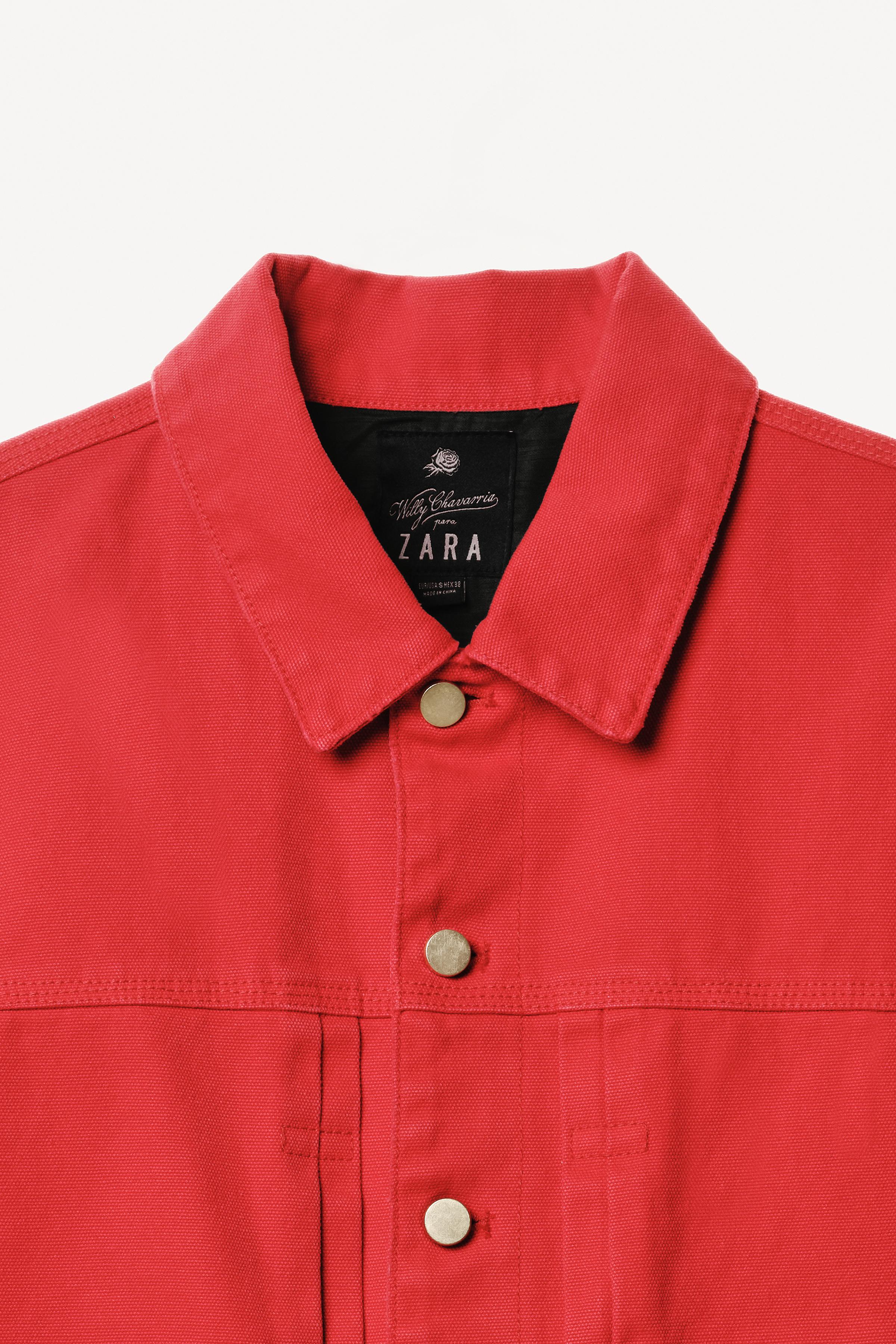 BOXY FIT JACKET WITH PLEATS WILLY CHAVARRIA X ZARA - Dark red