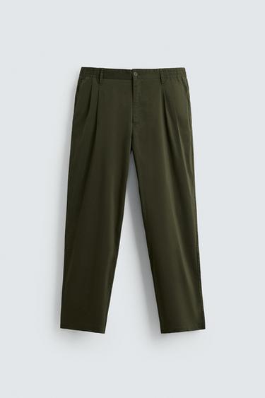LIGHTWEIGHT RELAXED FIT TROUSERS - Green by Zara - Image 6