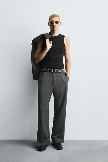 Zara FLARE FIT PANTS - Mid-gray