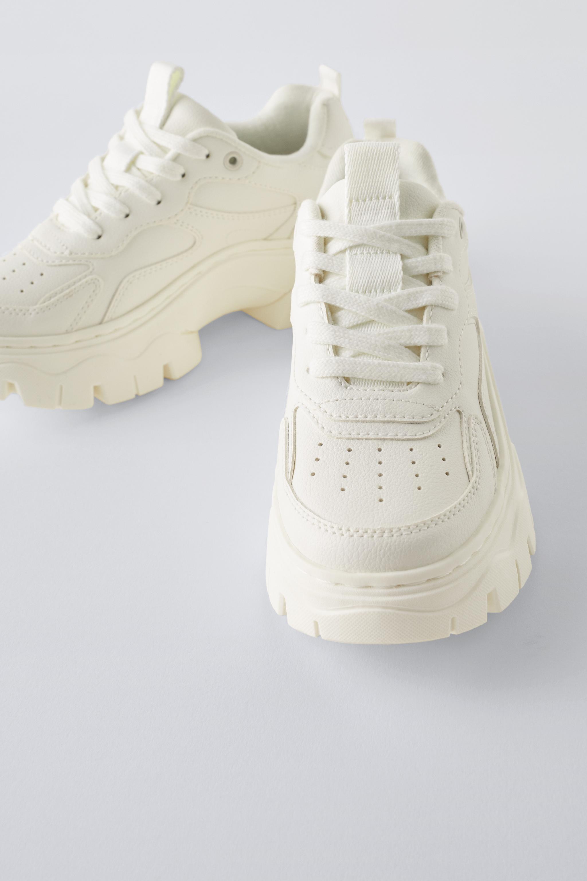 Zara Chunky Soled Sneakers White Kids