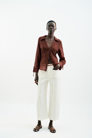 BRAIDED BELT CULOTTE TROUSERS - Ecru by Zara