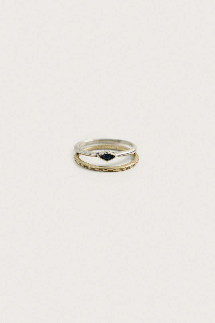 Paquete de 2 anillos de metal combinados 5