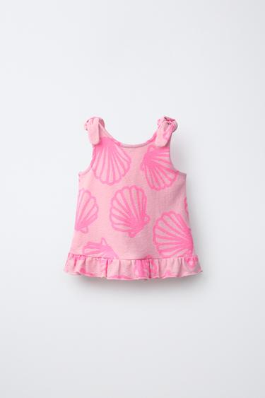 T-SHIRT NŒUDS COQUILLAGES FLUO - Rose fluo de Zara - Image 1