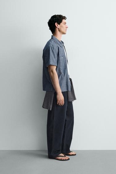 CHAMBRAY DENIM SHIRT - Mid-blue by Zara - Image 3