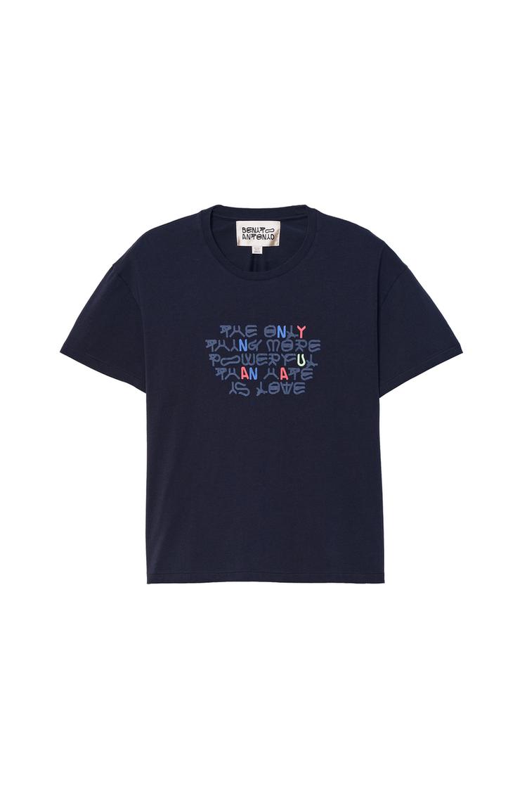 CROPPED FIT 'AMOR' SLOGAN T-SHIRT