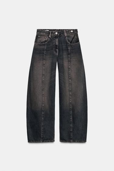 JEAN TRF OVERSIZE TAILLE BASSE - Bleu nuit de Zara