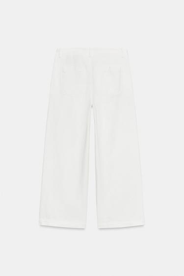 JUPE-CULOTTE À BOUTONS DORÉS - Blanc de Zara - Image 6