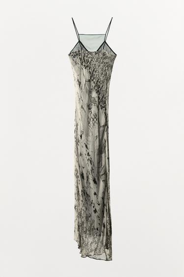 ROBE LONGUE IMPRIMÉE - Noir / Blanc de Zara - Image 7