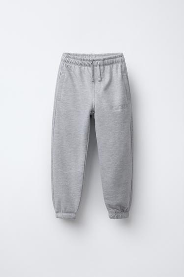 Zara FLEECE JOGGER PANTS - Gray marl