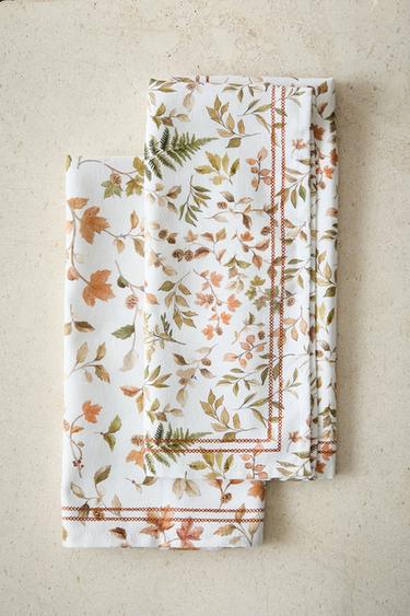 PACK OF COTTON LEAF TEA TOWELS (PACK OF 2) - Green by Zara - Image 5