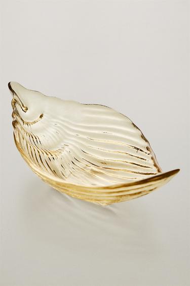 SHELL GLASS SERVING DISH - Sand by Zara