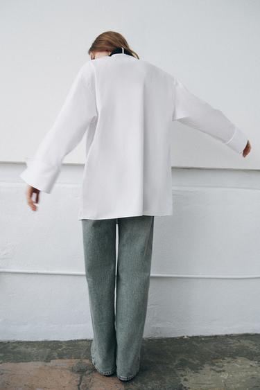 CHEMISE OVERSIZE CRAVATE ZW COLLECTION LIMITED EDITION - Blanc de Zara - Image 2