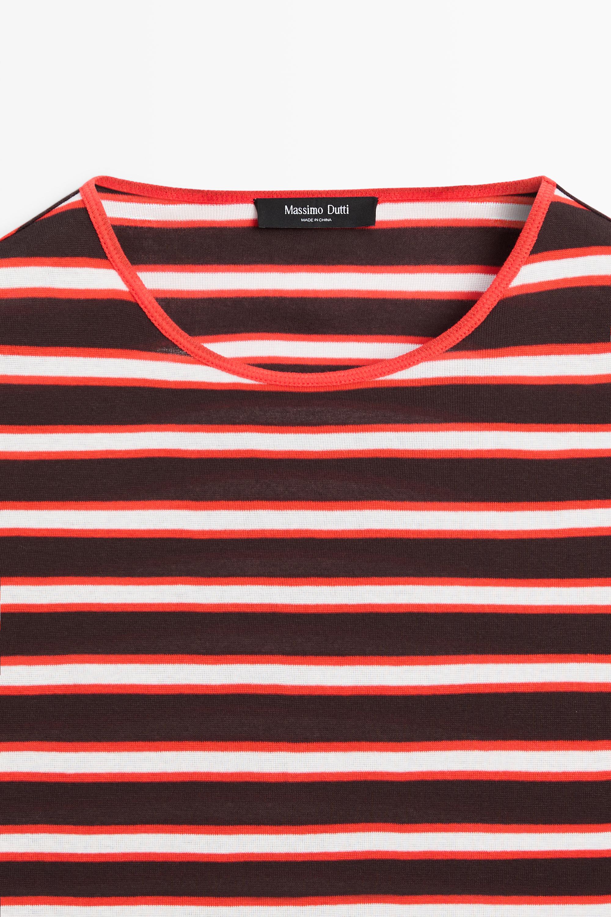 100% cotton short sleeve striped T-shirt