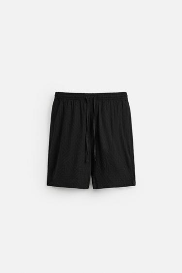 GEOMETRIC JACQUARD BERMUDA SHORTS - Black by Zara - Image 6