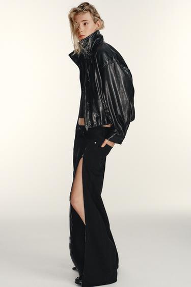 TRF BAGGY JEANS WITH ZIPS - Black by Zara