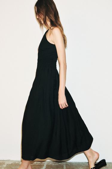 CONTRASTING STRAPPY DRESS - Black by Zara - Image 3