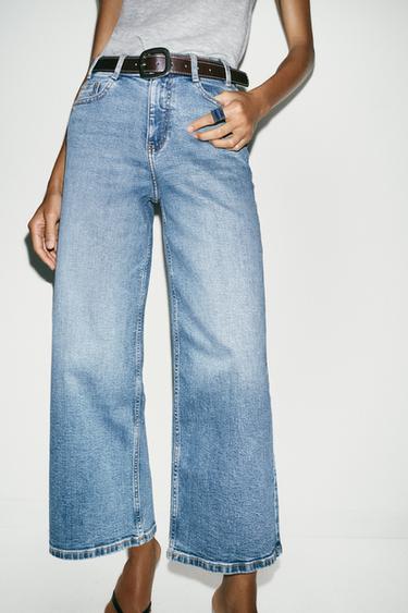 JEANS Z1975 CULOTTE MIT HOHEM BUND UND GÜRTEL - Mittelblau von Zara
