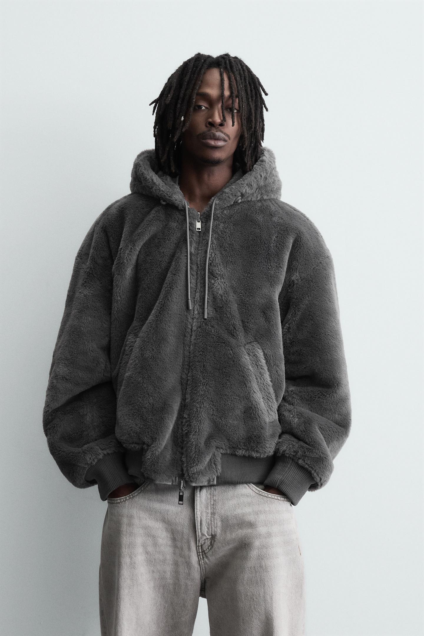 LEATHER EFFECT REVERSIBLE BOMBER JACKET