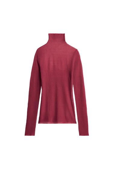 Zaras TOPP I METALLISERAT GARN LIMITED EDITION - Röd medel