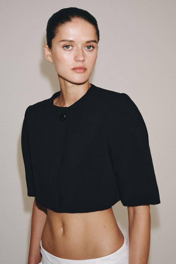 ZW COLLECTION クロップドブレザー - ブラック | ZARA Japan / 日本 