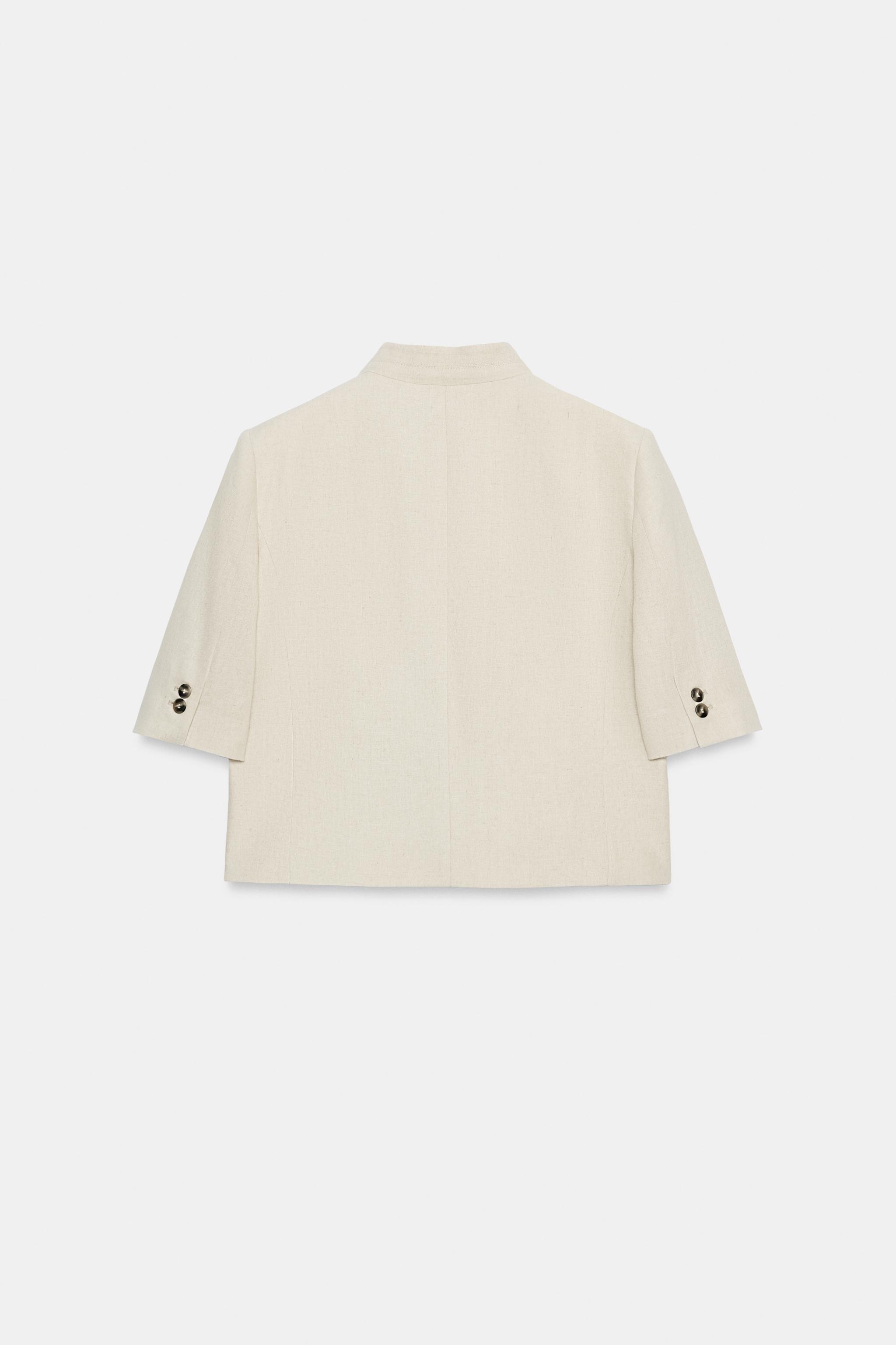 KISA KOLLU KETEN BLAZER - Görsel 4