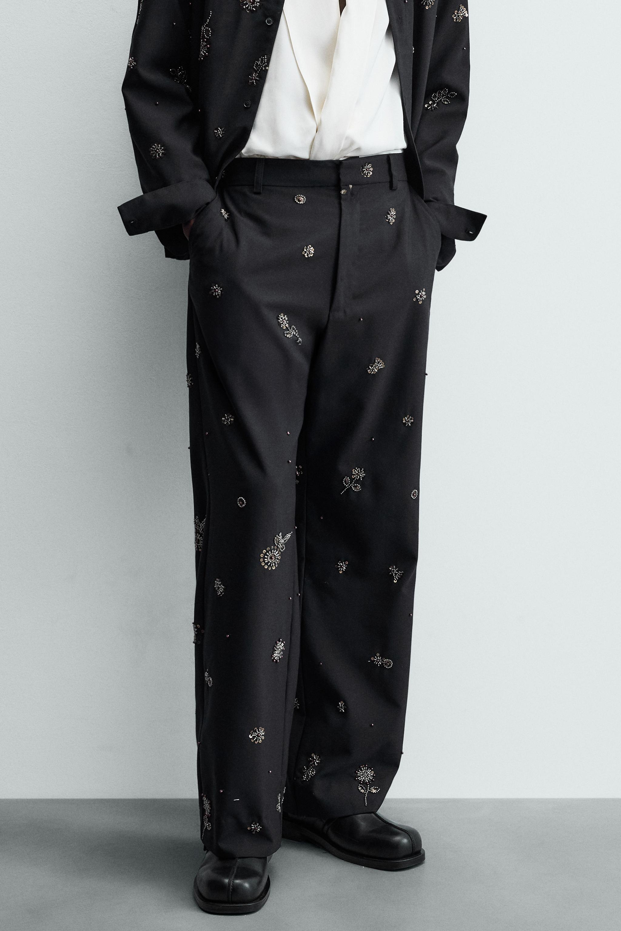 RELAXED FIT SEQUIN PANTS