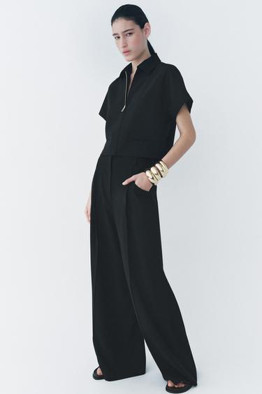 Zara ZW COLLECTION CROPPED JACKET - Black - Image 0