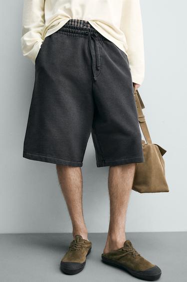 SHORT JOGGER RELAXED FIT EFFET DÉLAVÉ - Anthracite foncé de Zara - Image 6