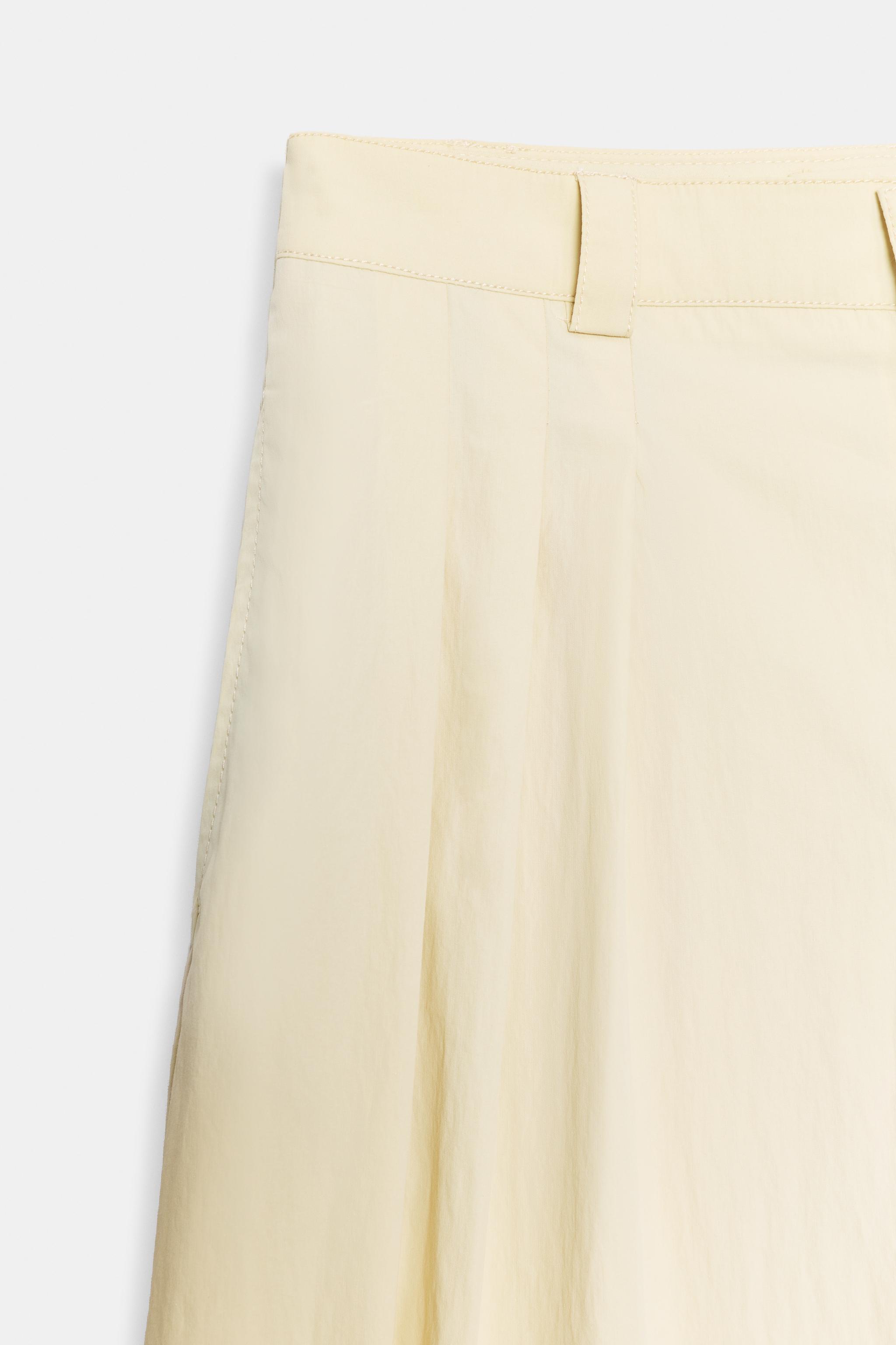 Zara ZW COLLECTION PİLELİ BERMUDA görsel 7