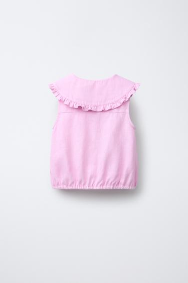 CHEMISE COL CLAUDINE COTON LIN - Rose / Lilas de Zara - Image 1