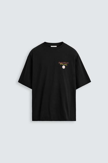 CAMISETA ESTAMPADO COMBINADO - Negro de Zara