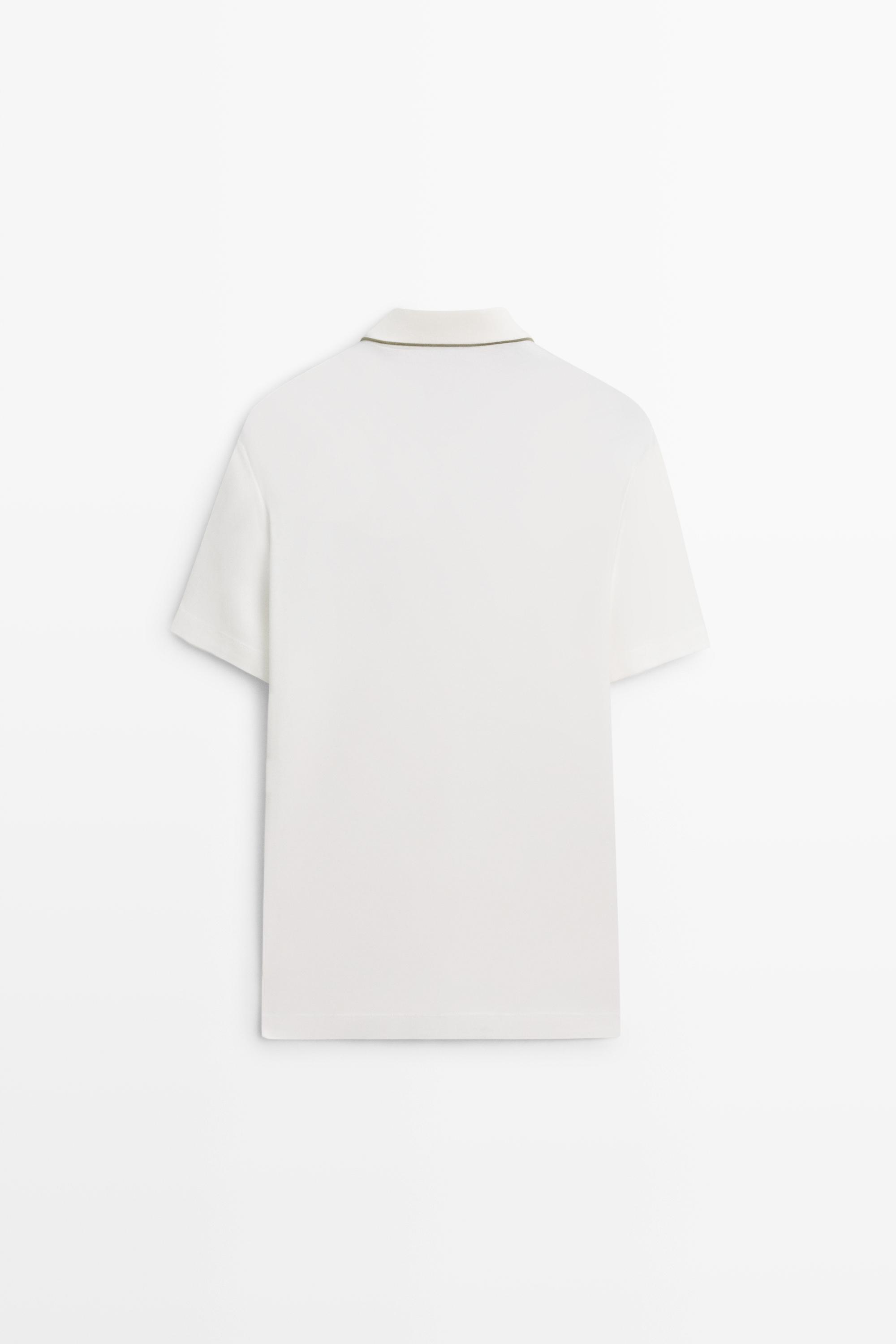 Short sleeve polo shirt with contrast detail