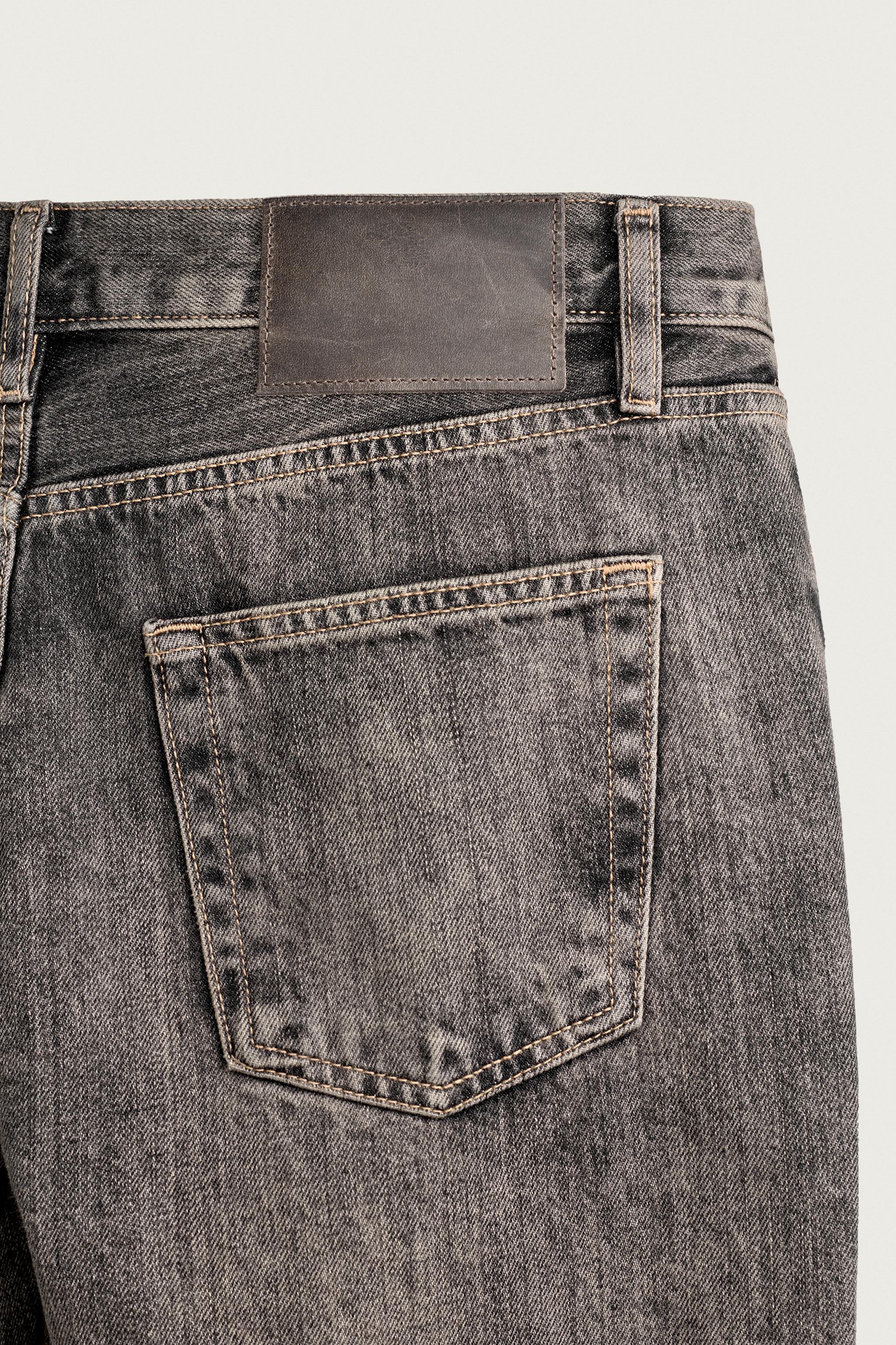 CONTRAST CUFF STRAIGHT JEANS