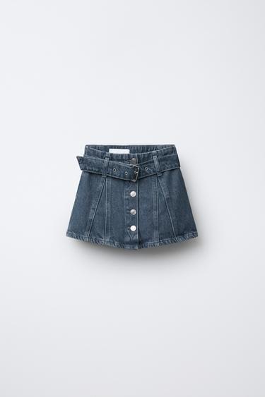 DENIM BELT SKIRT - Mid-blue by Zara - Image 0